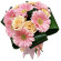 букет из кремовых роз и розовых гербер